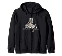 Strength In Silence Warrior Spartan Design Zip Hoodie