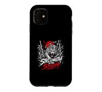 Strength In The Storm White Japanese Tiger Case for iPhone 11