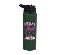 Strength is A Woman Fighting Epilepsy | Epilepsy Warrior Stainless Steel Insulated Water Bottle