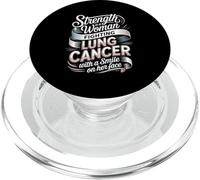 Strength Is A Woman Fighting Lung Cancer Awareness PopSockets PopGrip for MagSafe