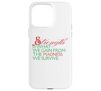 Strength Is What We Gain From Madness We Survive Motivation Case for iPhone 15 Pro Max