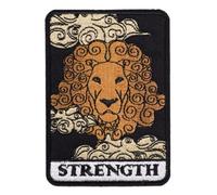 Strength Lion Tarot Card Fortune Telling 3.6" Iron On Embroidered Thermoadhesive Patch for Clothing