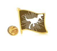 Strength Predator-prey Body Type Golden Metal Flag Lapel Pin Badge