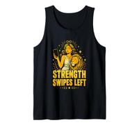 Strength Swipes Left Tarot Dating Funny Quote Tank Top