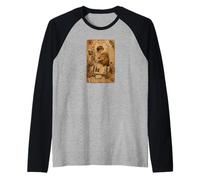 Strength Tarot Card Scrapbook Design Raglan Baseball Tee