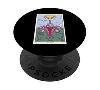 Strength Tarot Card with Uterus - Feminist PopSockets Swappable PopGrip