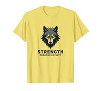 Strength Through Loyalty Wolf Pack Motto T-Shirt, Men, Lemon, XXL