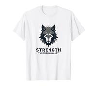 Strength Through Loyalty Wolf Pack Motto T-Shirt, Men, White, 3XL
