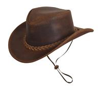 Strength Zones Leather Cowboy Hat for Men Women Lightweight Handcrafted Western Shapeable Wide Brim | Western Hats for Men, Reddish Gut, M