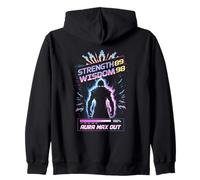 Strength89 Wisdom98 Aura Max Out Wisdom Gaming Anime Zip Hoodie