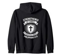 Strengthened By Christ I Can Do All Things Philippians 4:13 Zip Hoodie