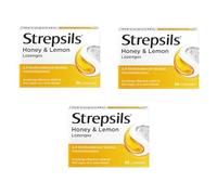Strepsils Honey & Lemon Lozenges - Pack of 3 X 36 Count