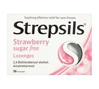 Strepsils Sore Throat Lozenges, Strawberry, 36 Total, Sore Throat Relief, Soothing Relief, Numbs Throat, Throat Infection Relief, Dual Antiseptic Action, Sore Throat, Medication