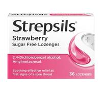 Strepsils Sore Throat Lozenges, Strawberry, 36 Total, Sore Throat Relief, Throat, Effective Relief, Fights Germs, Relieves Throat Pain, Works In 5 Minutes, Sore Throat, Medication