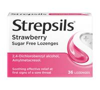 Strepsils Strawberry Sugar Free Lozenges 36