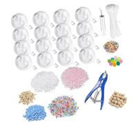 Stress Ball Making Set with 16 Clear Shells, Assorted Sensory Fillers, Decorative Mix, Filling Tools, Party Favor Activity Bundle for Groups Stress Ball Making Set Squeeze Activity Clear Shells Mix