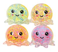 Stress Balls 4Pcs Octopus Stress Balls for Adults Soft Plastic Toys Anxiety Relief Toys Glow-In-The-Dark Slow Rise Ball for Kids & Adults Gift.