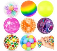 Stress Balls Age 3+ for Kids Adults , 8Pcs Sensory Balls Fidget Toys Stress Relief Balls Squeeze Ball Squishy Toys for ADHD, OCD, Anxiety Autism