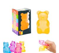 Stress Bear Squishy Ball, Gummy Bear Toy, Malt Sugar Textured Bear Squeeze Toy Fidget Squishy Toys for Anxiety Relief for Students and Adults Creative Party Filler Gift (a)