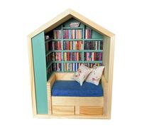 Stress Bookcase - Natural Pine Wood Miniature Bookcase, 12x6 Inch Assembly Kit, Unfinished Small Home Shelf, DIY Craft Storage |