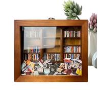 Stress Bookshelf Toy 3D Shaking Book Display Case Sensory Book Match Boxes | Small Wooden Bookcase Fidget Handheld Shake Cabinet Miniature Scene Fidget for Home School Travel Outgoing Relaxing