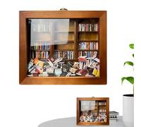 Stress Bookshelf Toy 3D Shaking Book Display Case | Small Wood Bookcase Fidget Toy Handheld Shake Cabinet Miniature Scene Fidget for Home School Travel Outgoing Relaxing