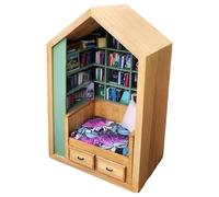Stress Bookshelf Toy - Miniature Book Box | Wooden Library Reliever | Shake Away Bookshelf Display | Innovative Stress Reliever | Wood Bookcase Fidget Toy | Miniature Anxietys Book Bookshelf
