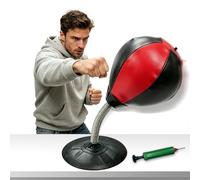 Stress Buster Desktop Punching Bag - with Suction Cup, tress Relief Boxing Bag Speed Balls, Super Suctions to Your Desk, for Office and Home, Mini Desktop Boxing Stress Relief Product (red/Black)