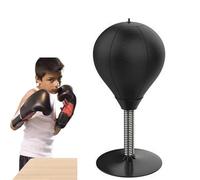 Stress Buster Punching Bag - Desktop Punching Bag with Spring-Loaded Base & Soft Foam Core, Compact Office Stress Relief Toy for Work, Home or Study (Black)