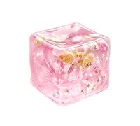 Stress Cube Sensory Squeeze Toy Super Solid Squish Squishy Cube Ice Square Stress Balls for Adults, Fidget Toy for Anxiety Relief, Squishy Balls for Classroom Prizes Party Favors-Pink Seashell