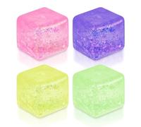 Stress Cube Stress Ball,4PCS Ice Cube Squeeze Fidget Toys,Nice Cube,Squishy Stress Balls for Adults and Kids ,Anxiety Stress Relief Gadgets Toys