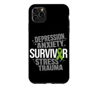 Stress Depression Survivor Anxiety Awareness Green Ribbon Case for iPhone 11 Pro Max