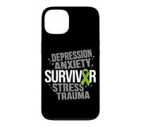 Stress Depression Survivor Anxiety Awareness Green Ribbon Case for iPhone 13