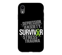 Stress Depression Survivor Anxiety Awareness Green Ribbon Case for iPhone XR