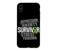 Stress Depression Survivor Anxiety Awareness Green Ribbon Case for iPhone XS Max