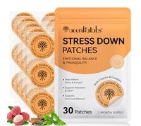 Stress Down Patches | Stress & Anxiety Support | Botanical Plant-Based Formula with Green Tea, Vitamin B Complex,Natural Patch Mood Calming Stickers,Anxiety Relief Patch for Men and Women | 30 Patches