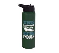 Stress is Caused by not Boating Enough Funny Boating Stainless Steel Insulated Water Bottle