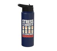 Stress is Caused By Not Playing Enough Rummikub Stainless Steel Insulated Water Bottle