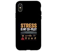 Stress Is My Co Pilot Anxiety Humor Mental Health Case for iPhone X/XS