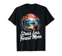 Stress Less Forest More Forest Breathing Shinrin-Yoku T-Shirt