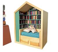 Stress Library Toy - Creative Relaxation Ornament, Decorative Miniature Shelf | Craft Book Corner Display, Small Detailed Library Scene, Diorama P Art Box