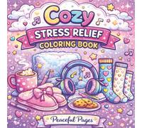 Stress Reflief:: Big and Bold Easy designs for Relaxation Featuring Cozy Bath Time, Fuzzy Slippers, Robes, Patterns, Headphones, Landscapes, and Cute Everyday Comforts