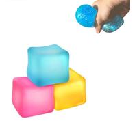 Stress Relief Cube Toy Small Cube Toy,1Pc Ice Cube Squishy,Cube Squishy Toy,Glow-in-the-dark Cube for Stress,Stress Relief Toys Squeeze Cube,for Kids Teens Adults Gel Filled (Random Color)