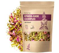 Stress-Relief Herbal Tea Blend with Calming Chamomile, Lavender, Rose, Lemon Verbena, Agrimony, Catnip, Damiana, Holy Basil, Hawthorn Berry, and Skullcap for Relaxation (Herbal Tea)