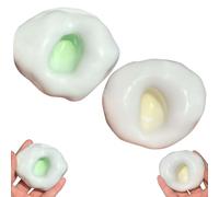 Stress Relief Sand Glutinous Balls, Shapeable Vacuum Ball Stress Ball, Smooth Stressball, Sensory Fidget Toys Squeeze Toy Shapeable Balls Reliever Pinch Toy, Stress Relief Sand Ball (2pc-gn+ye)