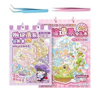 Stress Relief Sticker Scenes Kit, 26 Sets DIY 3D House Stickers Scene with 2 Tweezers, Creative Fun & Reusable DIY Sticker Therapy Kit for Teens and Adults, Do It Yourself Miniature House