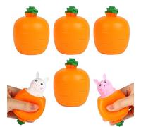 Stress-relief toys, Easter Bunny Squeeze Toys, Carrot Rabbit Fidget , Cute Sensory(4pcs)