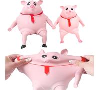 Stress Relief Toys Pig, Anti Stress Pig Pink, Squishy Pig Antistress Toy, Creative Decompression Piggy, Squeeze Toys Fidget Toys Travel Toy Raging Pig (L+S)