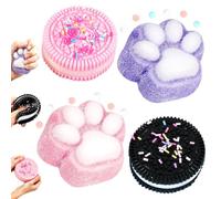 Stress Squishy Toys, Squishy Set, Cat Paw Biscuit kitten Squeeze, Anxiety Relief Sensory Soft Play Fidget Toy for Adults-4PCS