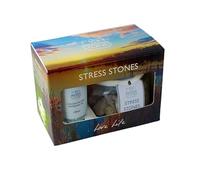 Stress Stone Gift Set | 100% Natural Aromatherapy for Relaxation & Calm | Infused with 11 Essential Oils | Vegan & Cruelty-Free | Handmade in UK | Stylish Glass Jar | Includes Refresher Oil